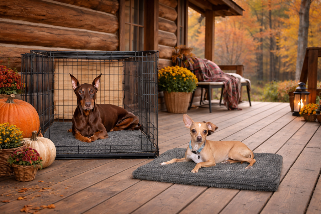 Soggy Doggy Crate Mate Dog Bed Microfiber Chenille Dog Mats Comfy Dog Mats for Sleeping & Drying Ultra-Absorbent Dog Beds & Furniture for Kennels or Crates Gray Small