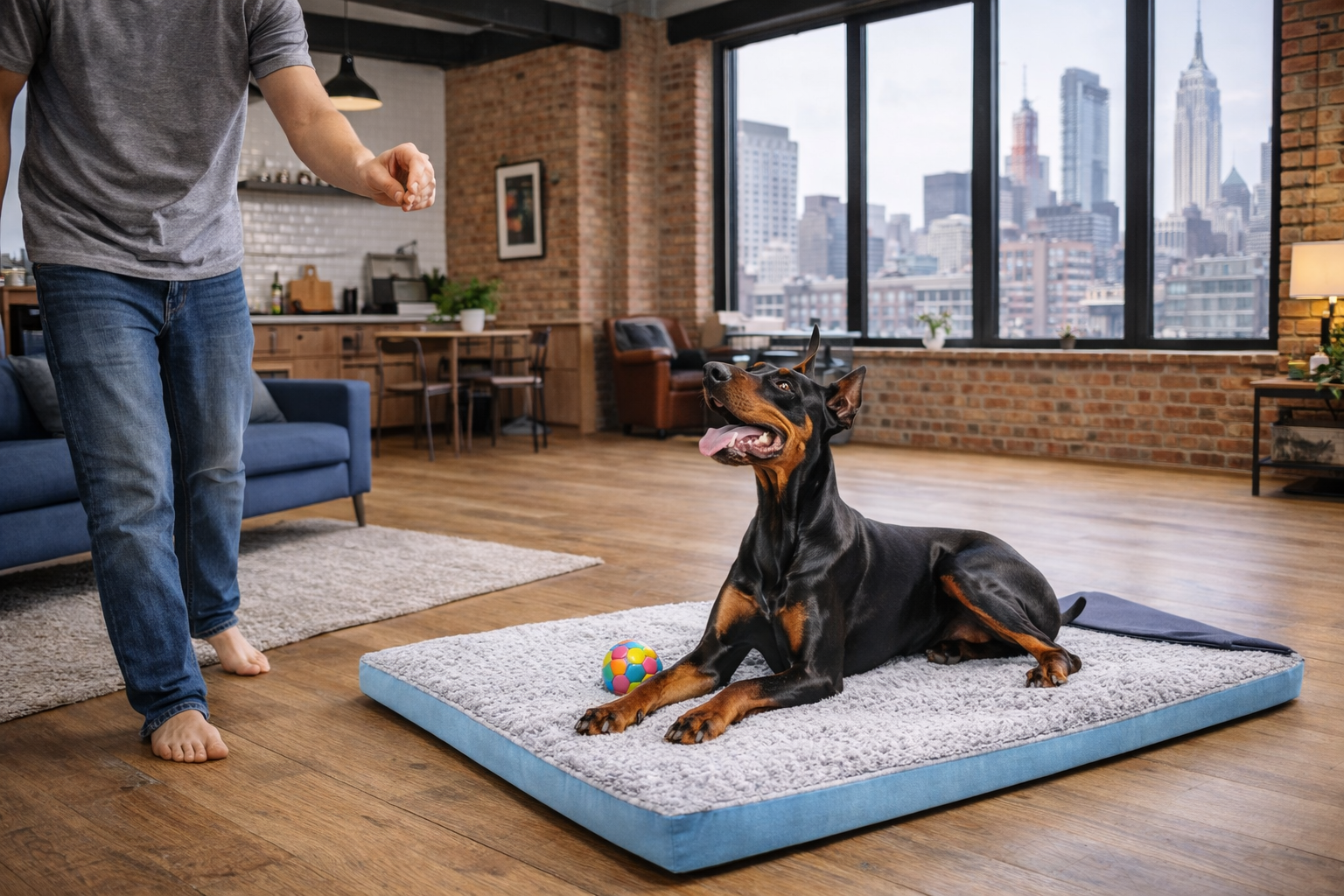 ROKHY Dog Beds Large Sized Dog 36 Inch Comfort Dog Crate Bed pad Washable Anti-Slip & Ultra Soft Pet Sleeping Mat for Large DogsUp to 70 lbs 36" x 23"Light Blue