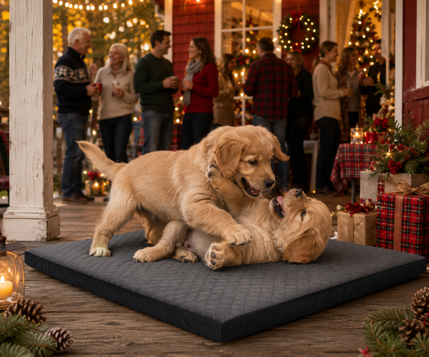 Aulase Indestructible Dog Beds Chew Proof Dog Crate Pad for Aggressive Chewer Washable Cover Quilted Dog Mat for CrateNon-Slip Bottom Kennel Pad Durable Dog Beds for Puppy (Gray 35" x 23")
