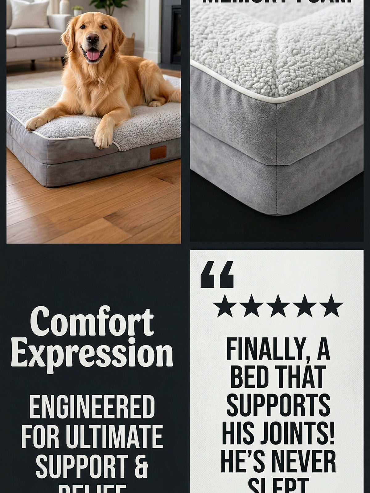 The Snug Hound Orthopedic Dog Beds for Extra Large Dogs Waterproof Extra Large Dog Bed with 4 Sides Dog Couch Bed with Removable Washable Cover (Extra Large)