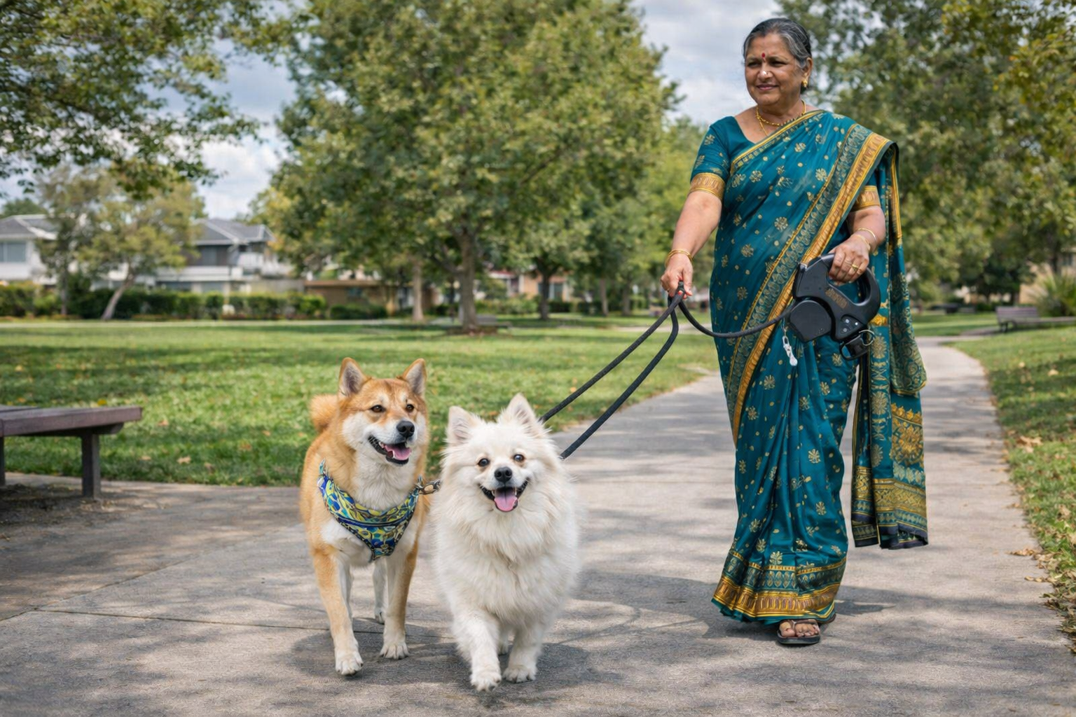 Auto Double Dog Leash